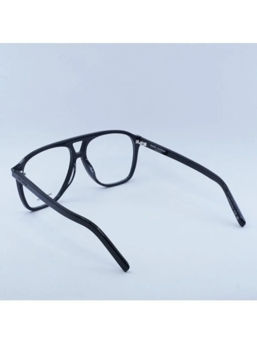 Saint Laurent SL596 DUNE OPT 001 Aviator Eyeglasses – Shiny Black 58mm - Picture 10 of 11